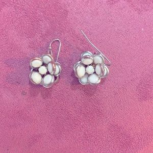 Charming Charlie’s White flower dangle earrings